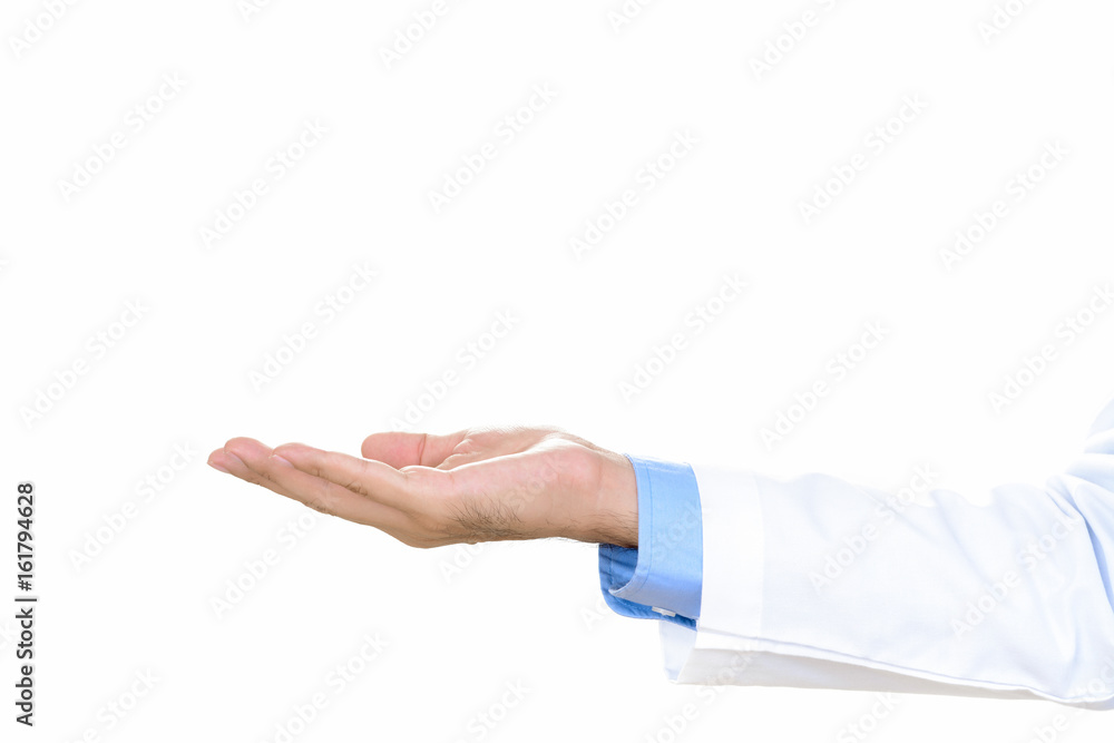Empty hand of male doctor
