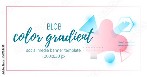 Blob color gradient social media banner template timeline