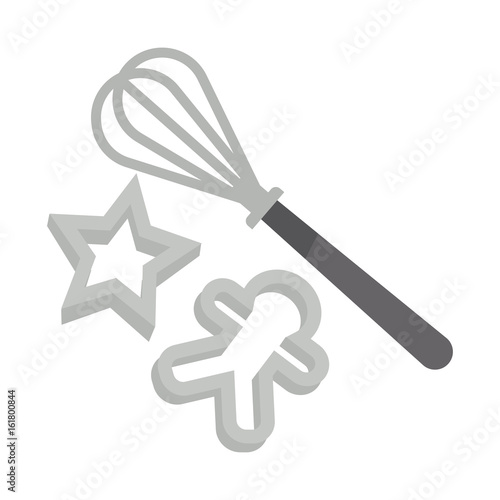 Kitchen tools set for delicious Christmas gingerbread cooking