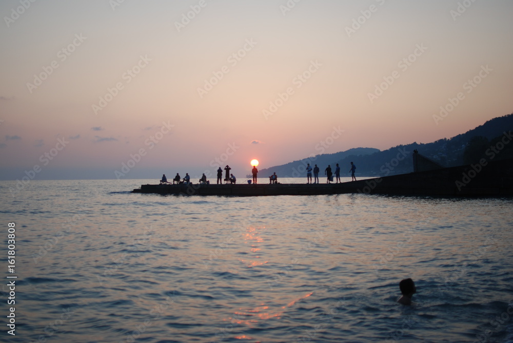 Obraz premium sunset see summer