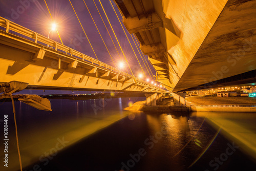 Night View under the bridge. Kazan, Russia