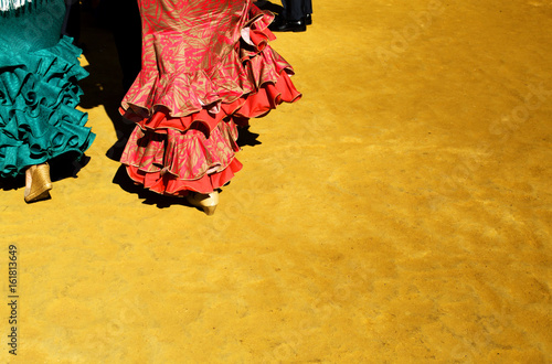 Canvas Print Trajes de flamenca en la feria de Abril / In the April fair Flamenco dresses