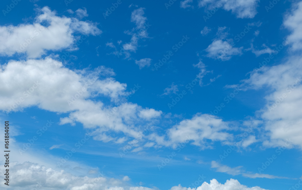 Blue sky with clouds closeup for background. Fluffy cloud in the blue sky. Blue sky with clouds closeup for background. Fluffy cloud in the blue sky.