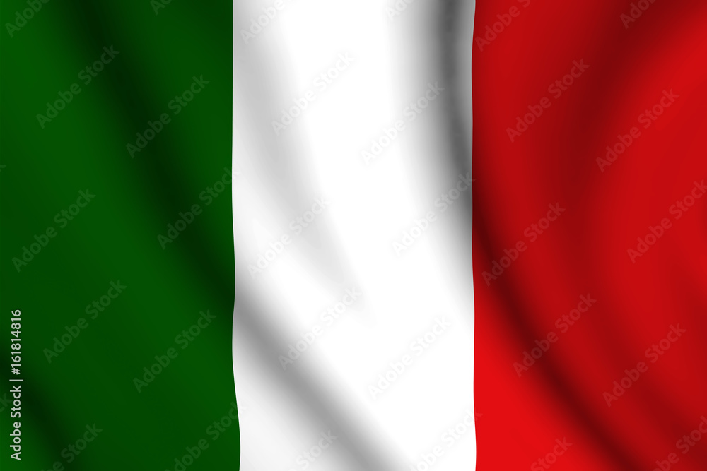 illustration of the wavy italian flag