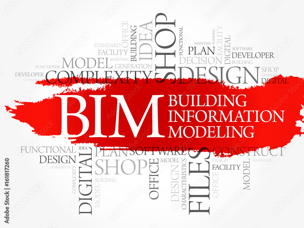 Fototapeta premium BIM - building information modeling word cloud, business concept