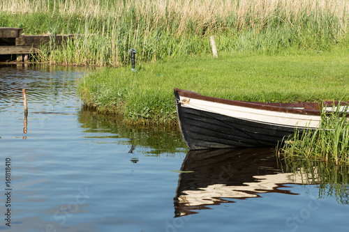boat moored on the banks of the River Shannon