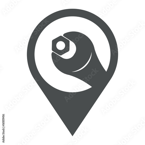 Free Download Icono plano localizacion llave con tuerca gris - GFXLoad