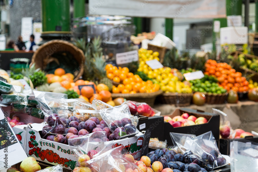 Obraz premium Fresh Plums at Market