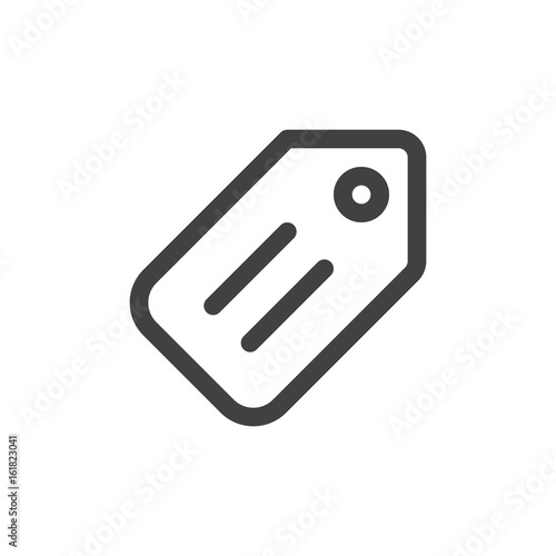 Price tag line icon, outline vector sign, linear style pictogram isolated on white. Symbol, logo illustration. Thick line design. Pixel perfect graphics