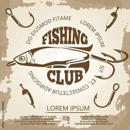 Vintage grunge fishing poster