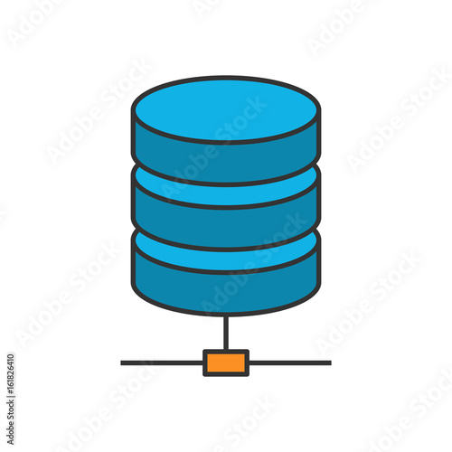 Data storage flat line icon