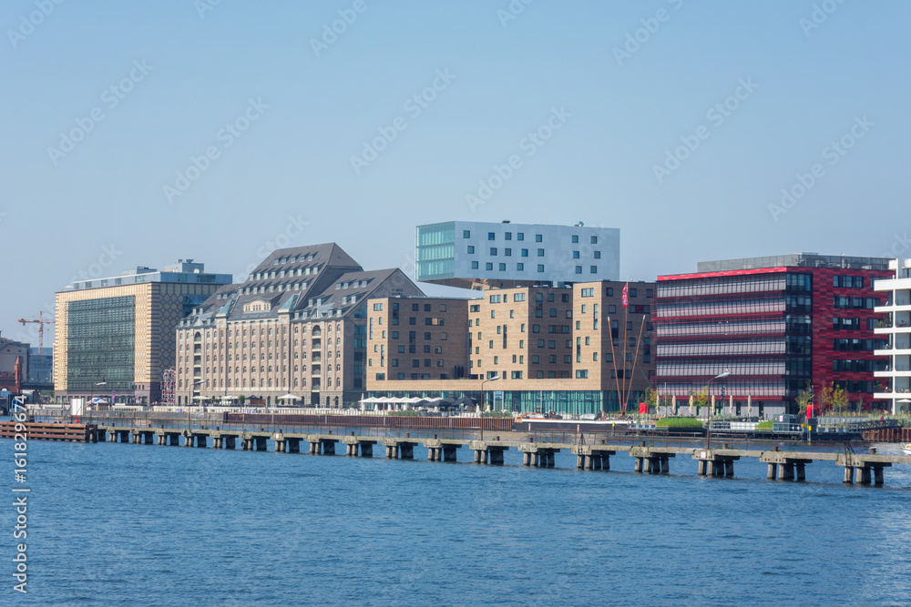 panoramic view of the skyline of berlin city in front of the river panoramic view of the skyline of berlin city in front of the river