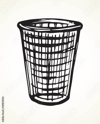Trashcan for paper. Vector drawing