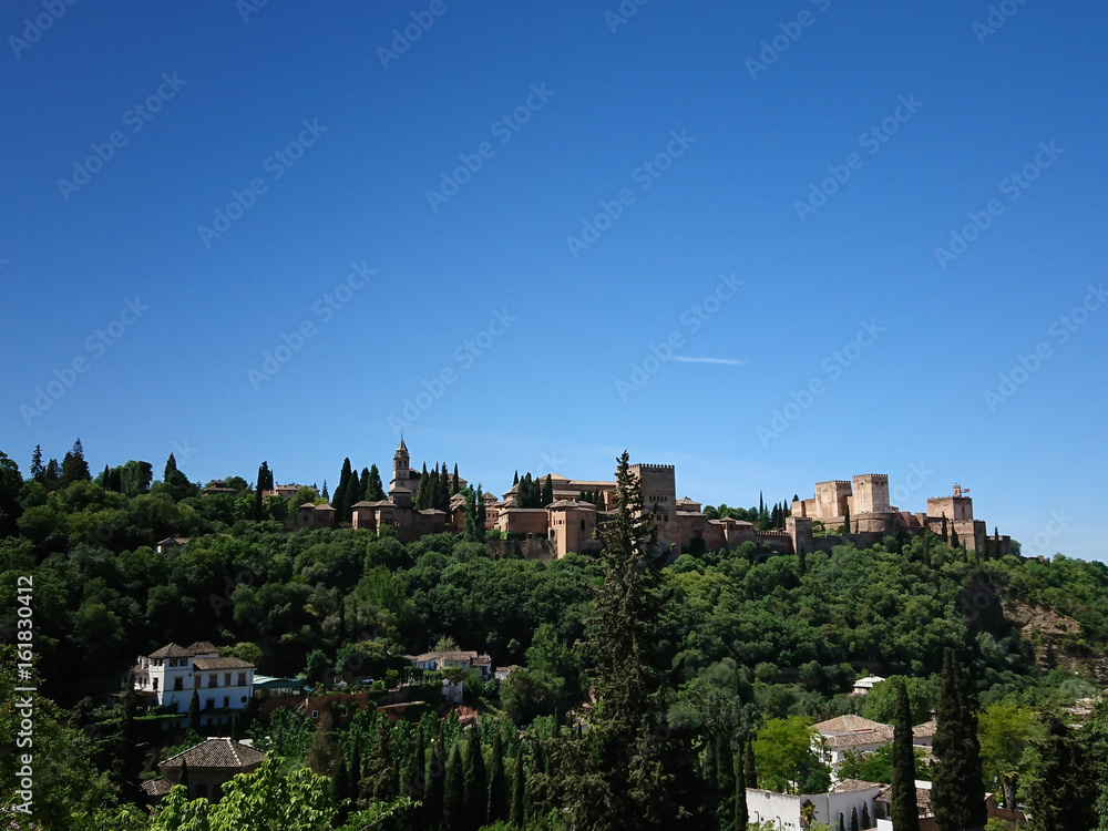 Views of the Alhambra on a cloudy and sunny day