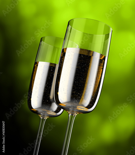 Kieliszki wypełnione szampanem