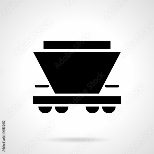 Freight rail car glyph style vector icon