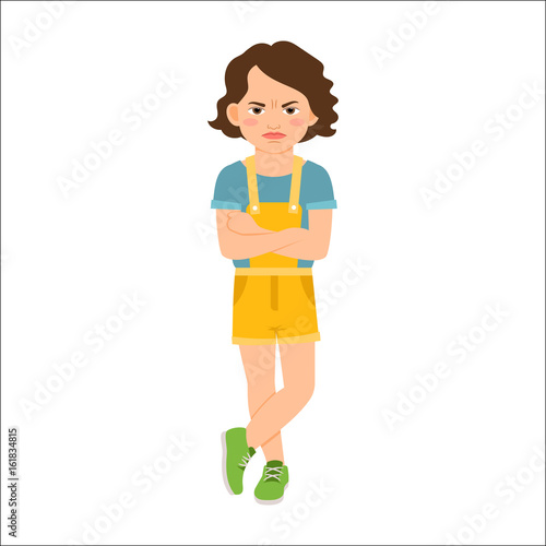 Angry girl in blue shirt