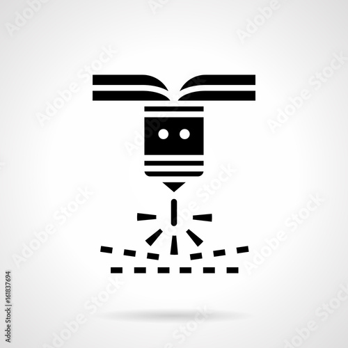 Industrial plasma cutting glyph style vector icon