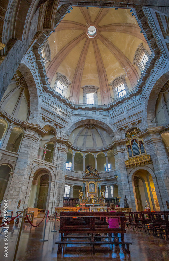 MILAN, ITALY, JUNE 7, 2017 - The Basilica of San Lorenzo Maggiore in MIlan, Italy, the interior