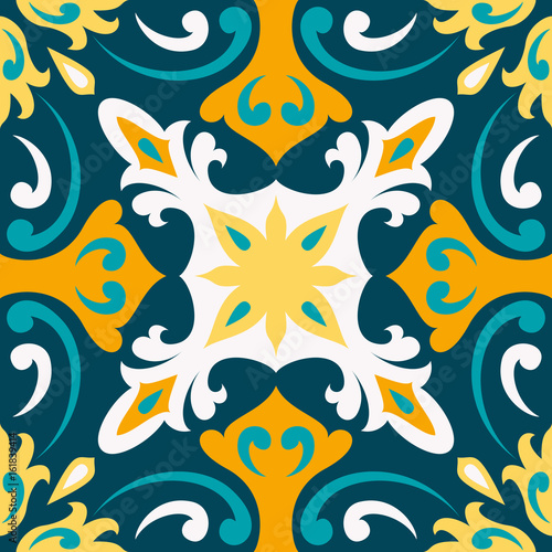 Oriental traditional ornament Mediterranean seamless pattern  tile design  vector illustration.
