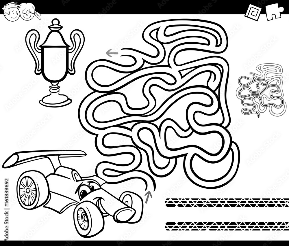 maze with race car coloring page maze with race car coloring page
