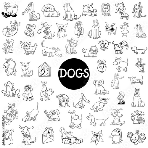 dog characters large set