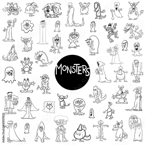 Vászonkép monster characters big set