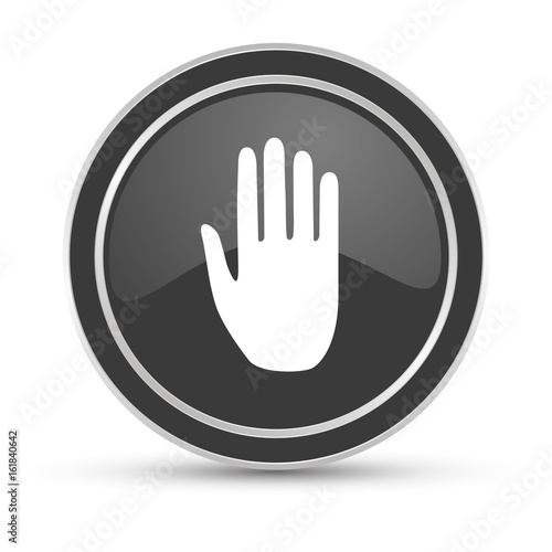 Schwarzer Button - Hand Verbot