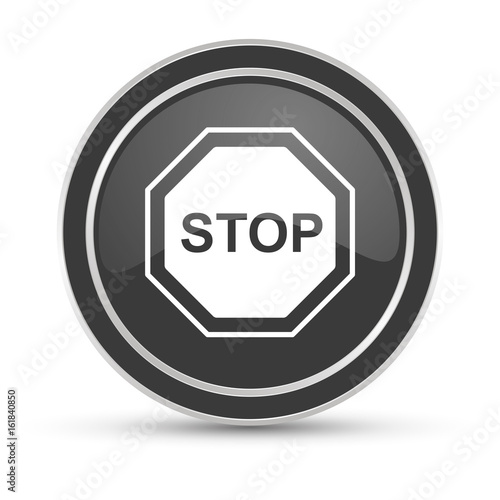 Schwarzer Button - Stoppschild