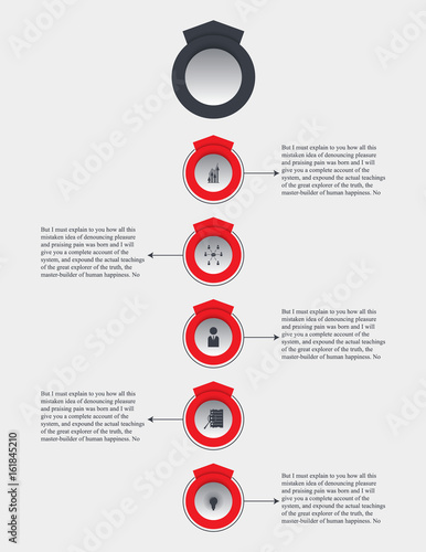 Business infographics.Presentation slide with 6 squares. Vector infographic element.