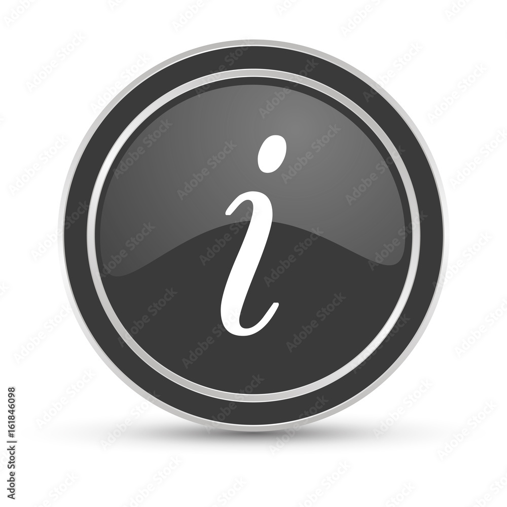 Schwarzer Button - i Information Schwarzer Button - i Information