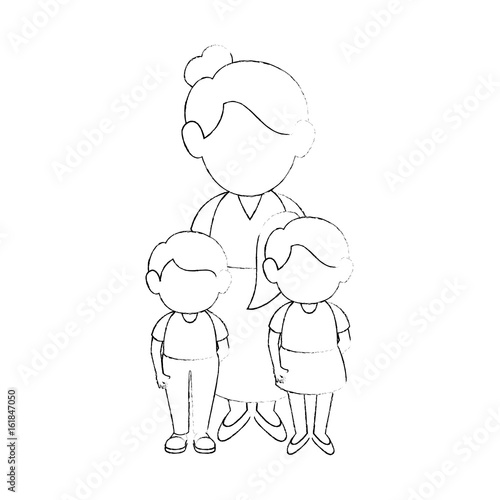 women with kids icon vector illustration graphic design