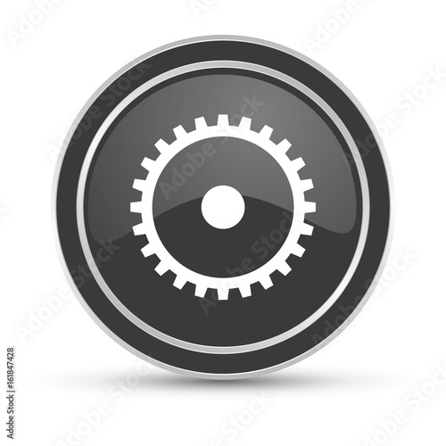 Schwarzer Button - Zahnrad Mechanik