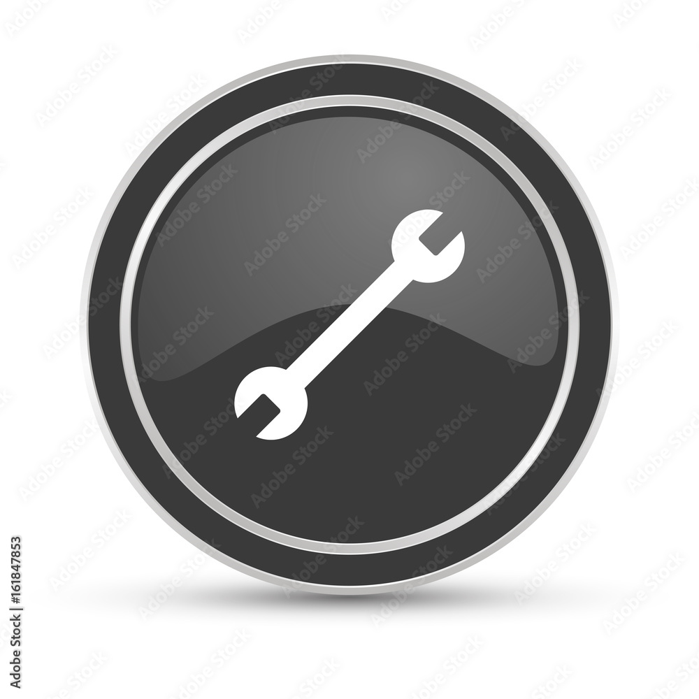 Schwarzer Button - Schraubenschlüssel Optionen Schwarzer Button - Schraubenschlüssel Optionen