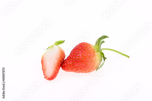 Fresh strawberries on a white background