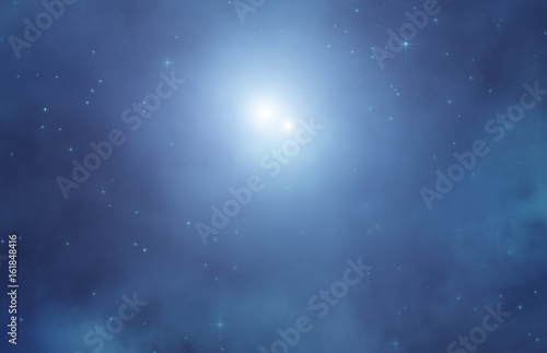 Milky way stars photographed with wide lens. 2D render   illustration.