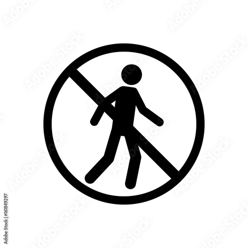 No entrance icon in prohibiting circle, No ban or stop sign, Forbidden symbol. Vector illustration