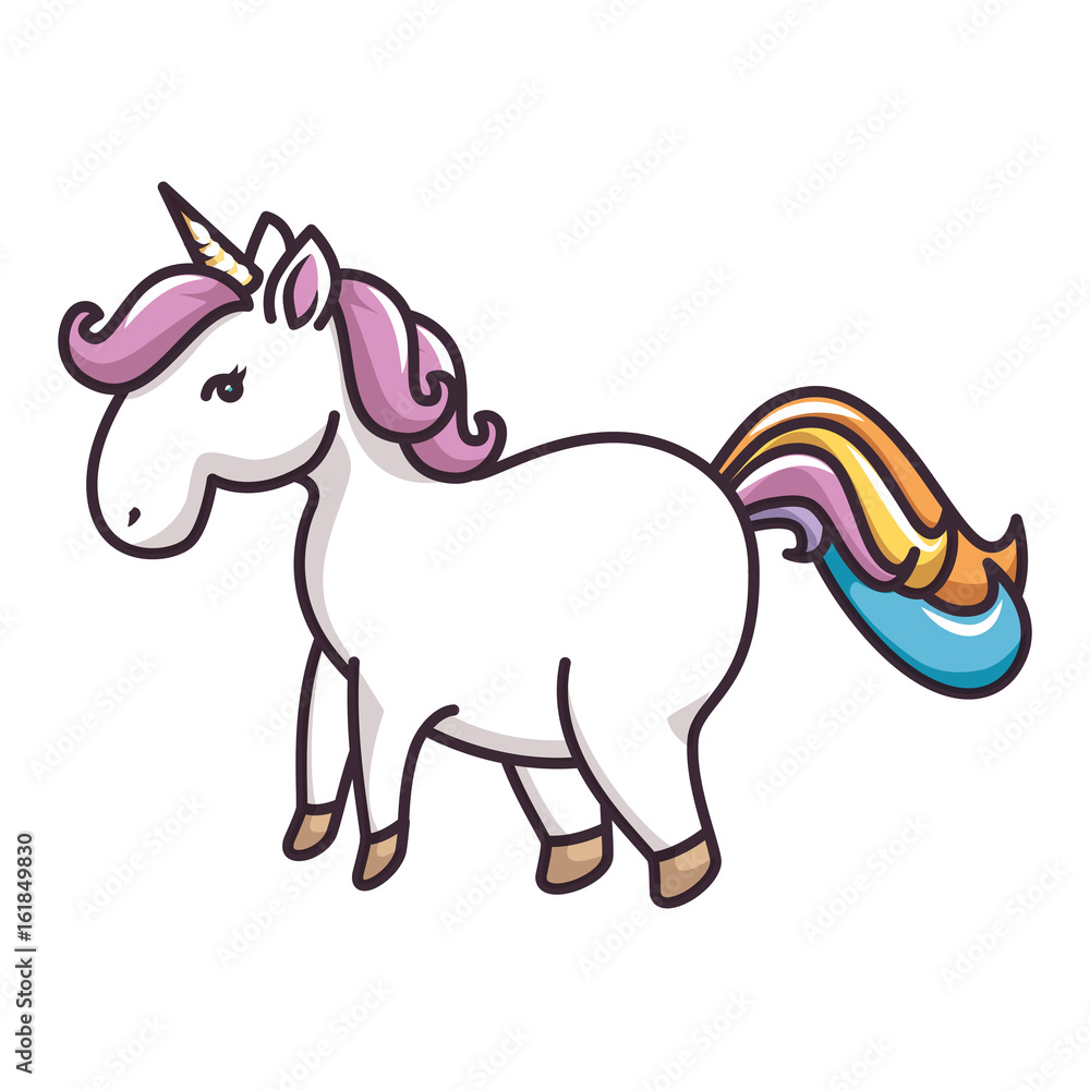 isolated magic unicorn icon vector illustration graphic design