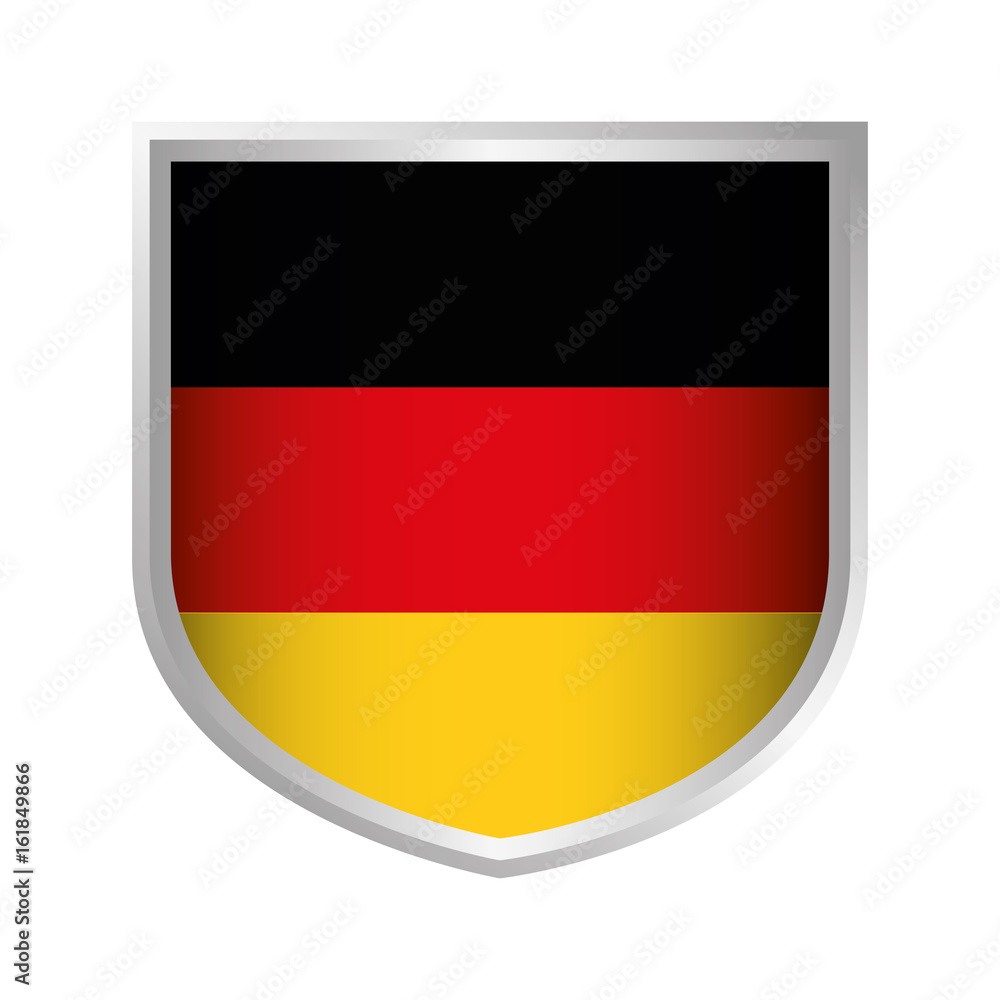 shield with germany country flag icon over white background vector  illustration Stock Vector