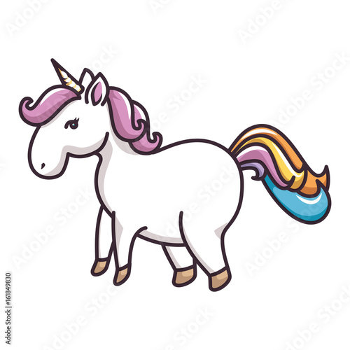 isolated magic unicorn icon vector illustration graphic design