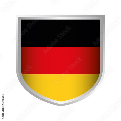 shield with germany country flag icon over white background vector illustration