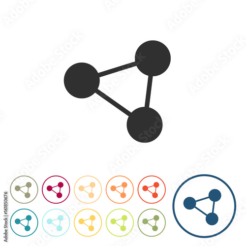 Runde Schaltflächen - Vernetzt Symbol