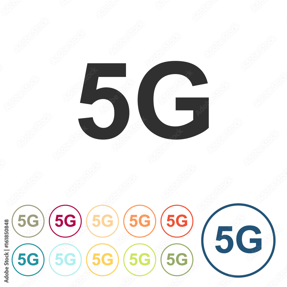 Runde Schaltflächen - 5G - Highspeed Internet - Mobil Runde Schaltflächen - 5G - Highspeed Internet - Mobil
