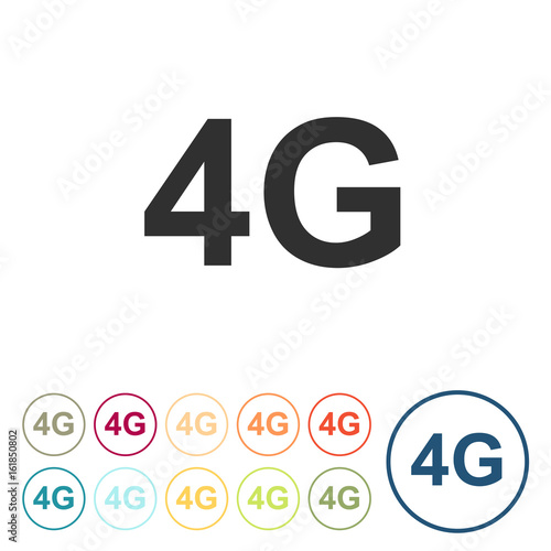 Runde Schaltflächen - 4G - LTE - Internetverbindung