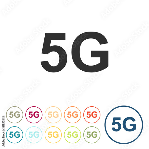 Runde Schaltflächen - 5G - Highspeed Internet - Mobil