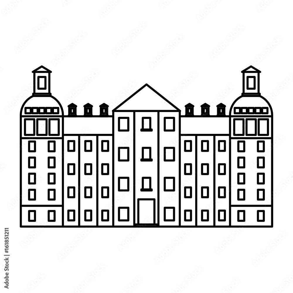 Reichstag building icon over white background vector illustration