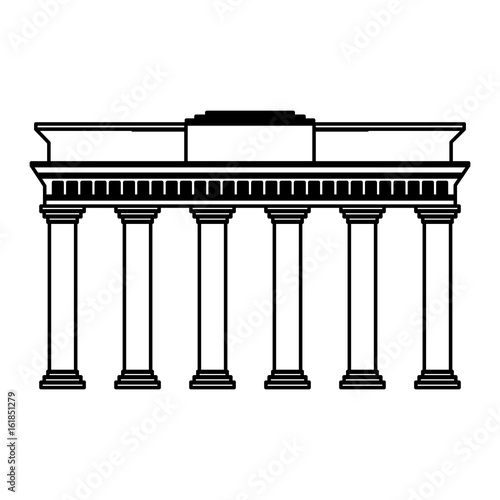 Brandenburg gate icon over white background vector illustration