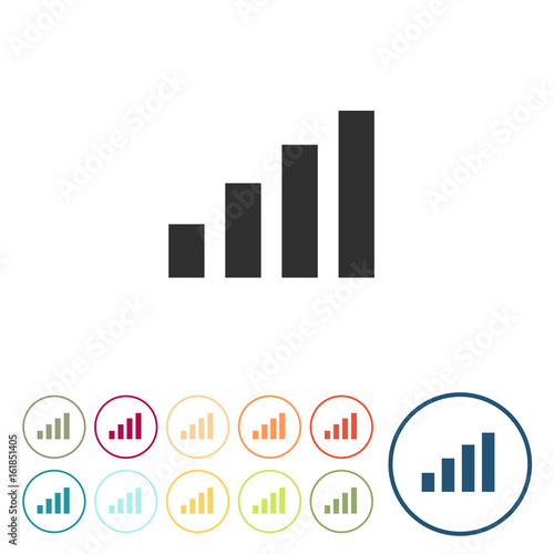 Runde Schaltflächen - Balkendiagramm - Statistik