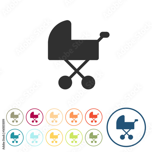 Runde Schaltflächen - Kinderwagen - Baby