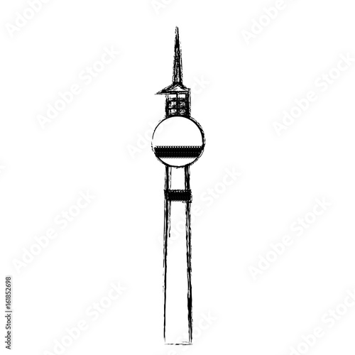 berlin tv tower icon over white background vector illustration